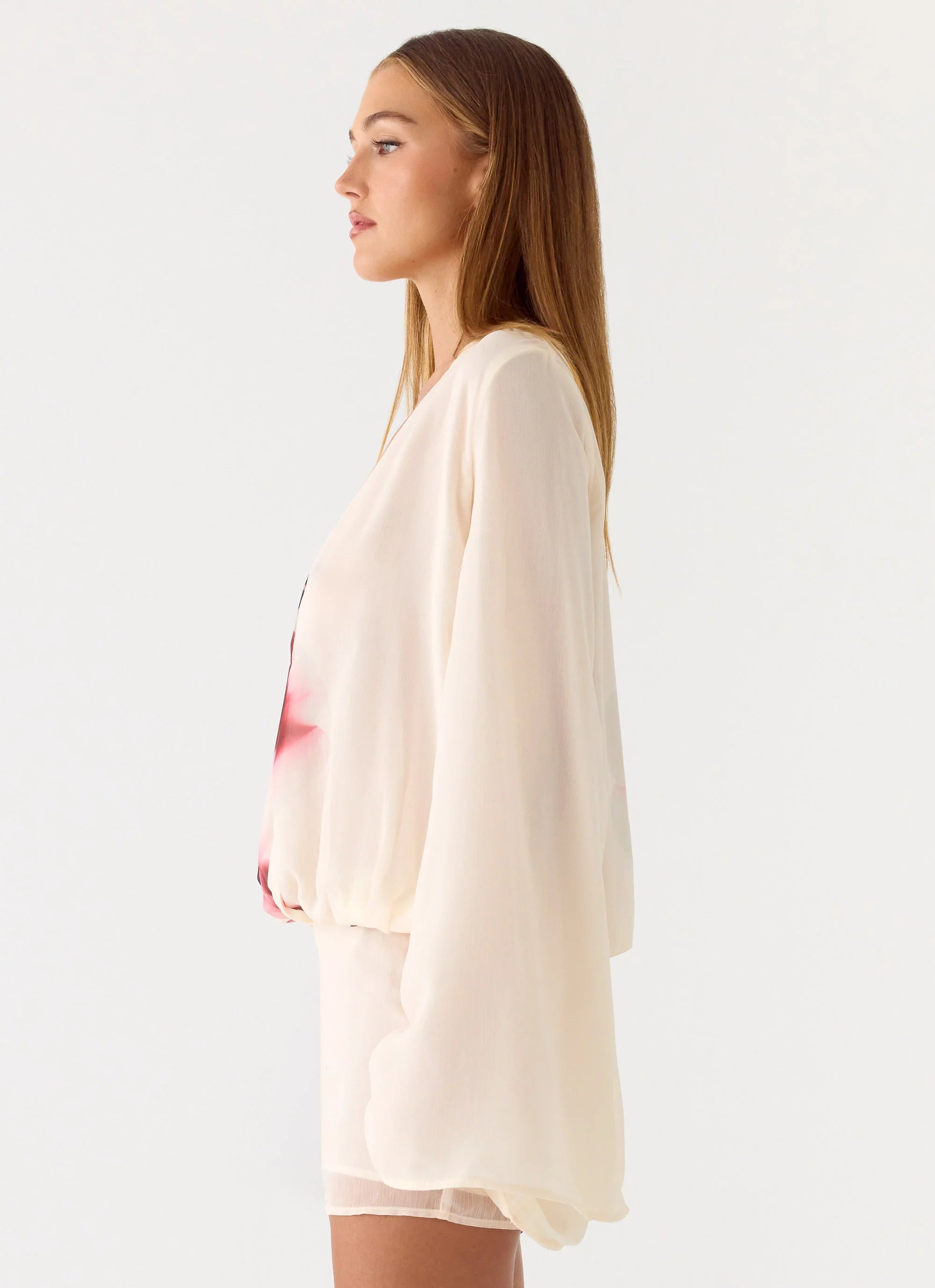 Junia Long Sleeve Mini Dress - Velvet Bloom