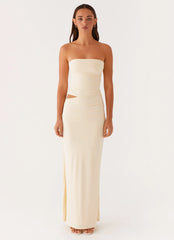 Romee Strapless Maxi Dress - Pastel Yellow