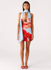 Heidi Mini Dress - Turquoise Bloom