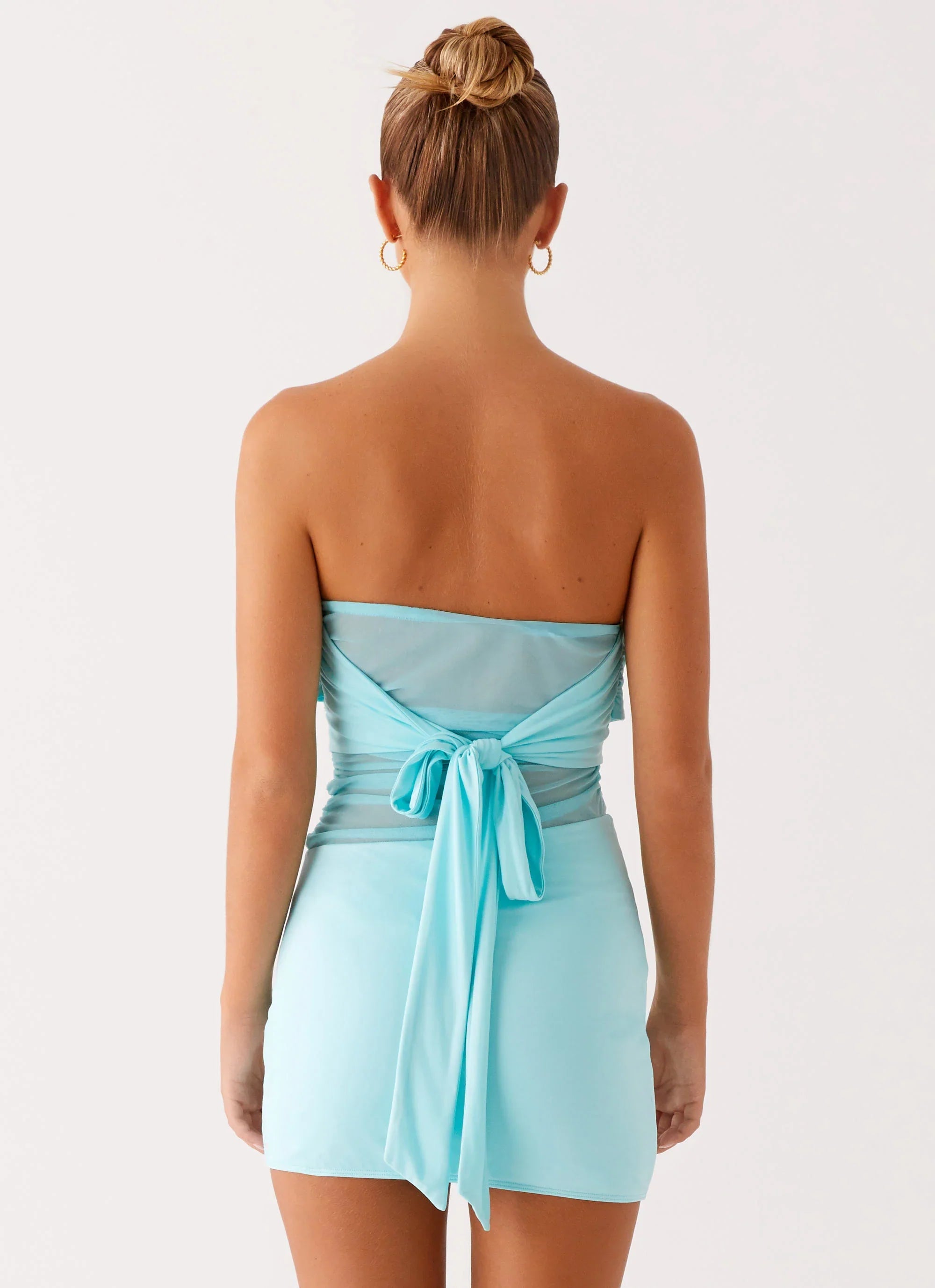 Lita Twist Mini Dress - Turquoise